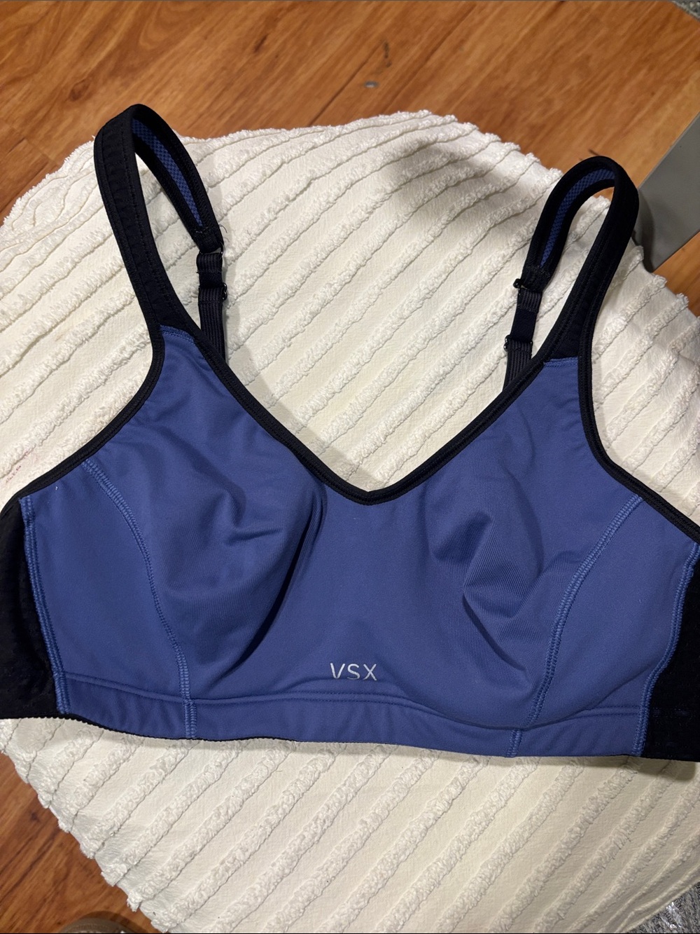 Victoria Secret VSX Navy Blue and Black Supportive Sports Bra